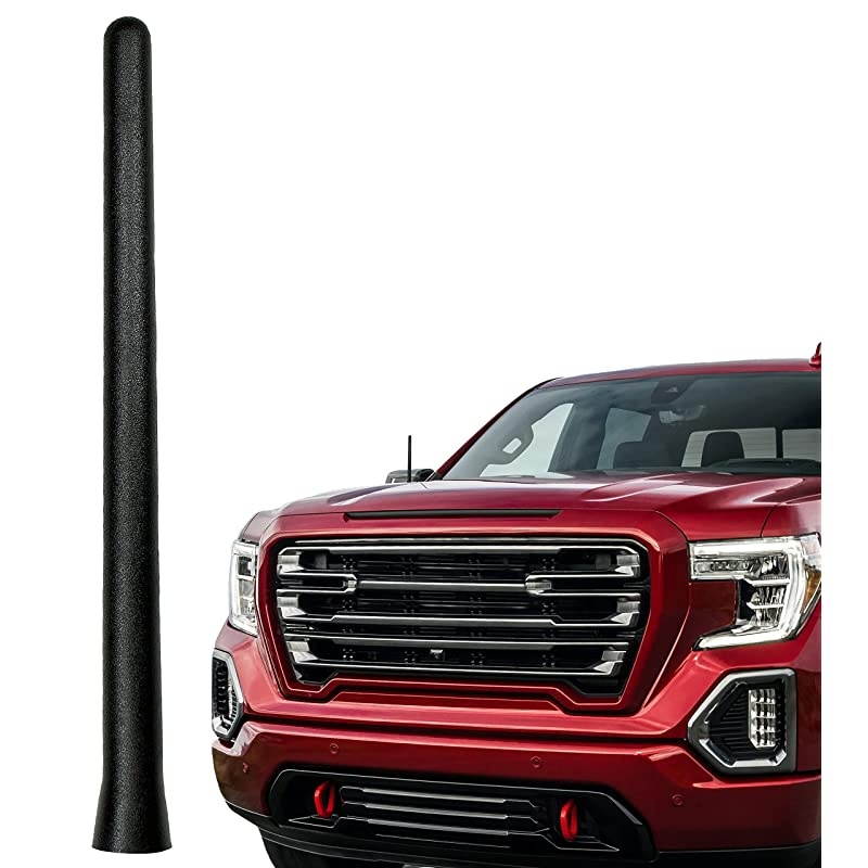 The Original 6 3/4 Inch is Compatible with GMC Sierra 1500 (2006-2021) - Car Wash Proof Short Rubber Antenna - Internal Copper Coil - Premium Reception - German Engineered