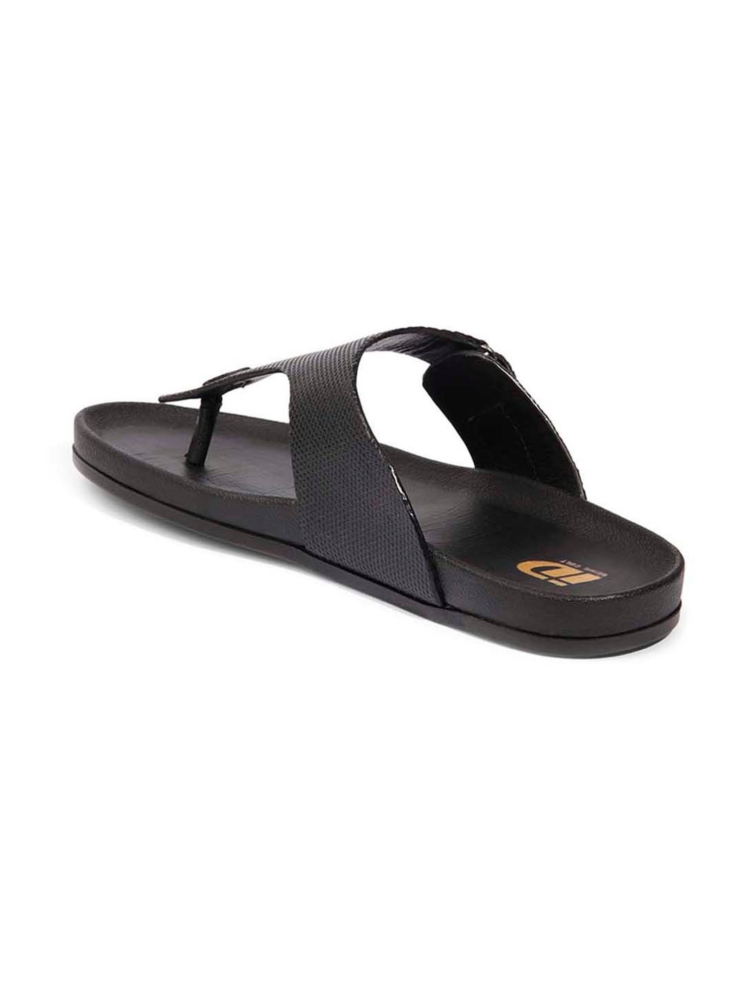 ID Men's Black T-Strap Sandals
