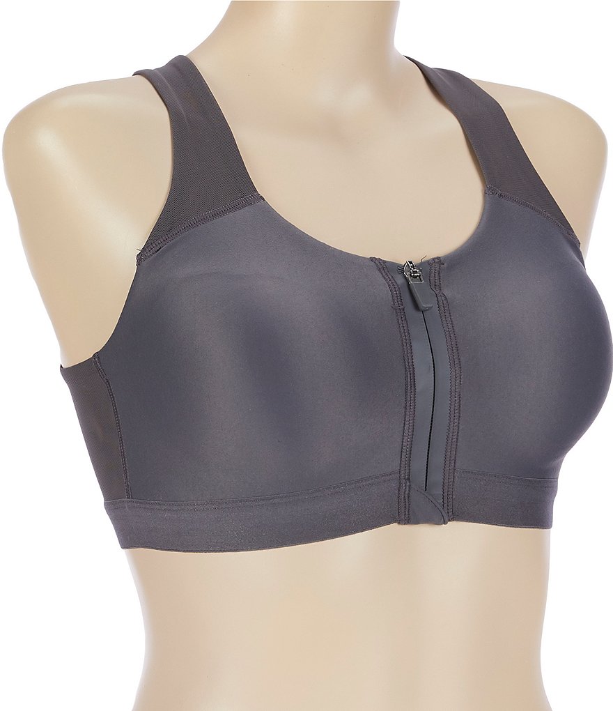 Half Moon by Modern Movement Mesh Zip Front Yoga Sports Bra