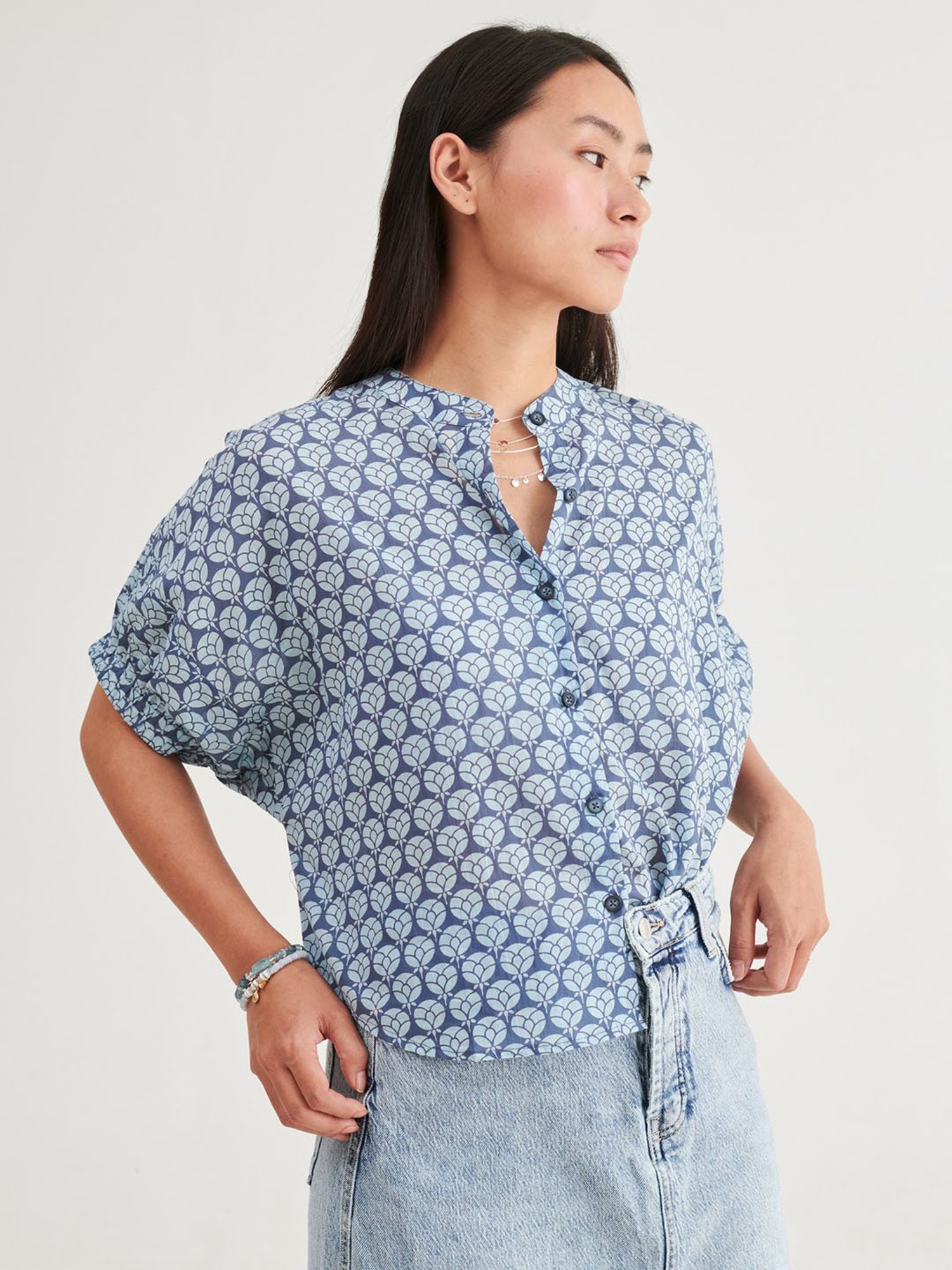 Prakriti Jaipur Indigo Tulip Shirt