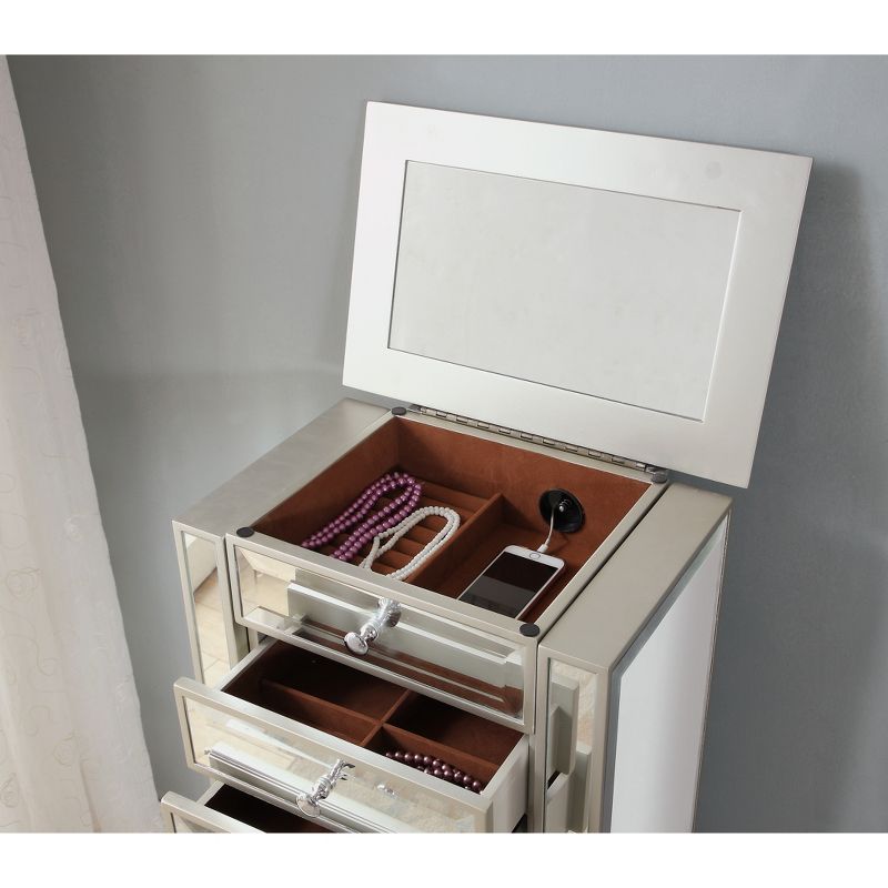 Monroe 2 Door 7 Drawer Jewelry Chest Champagne - Treasure Trove Accents