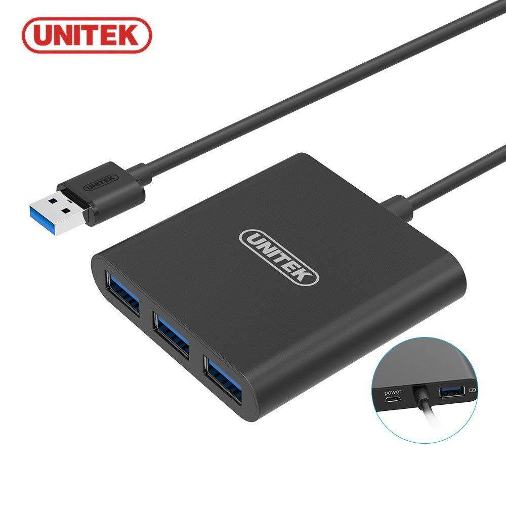 UNITEK Aluminum Super Speed 4 Ports USB 3.0 Hub Splitter For iPhone XS Samsung