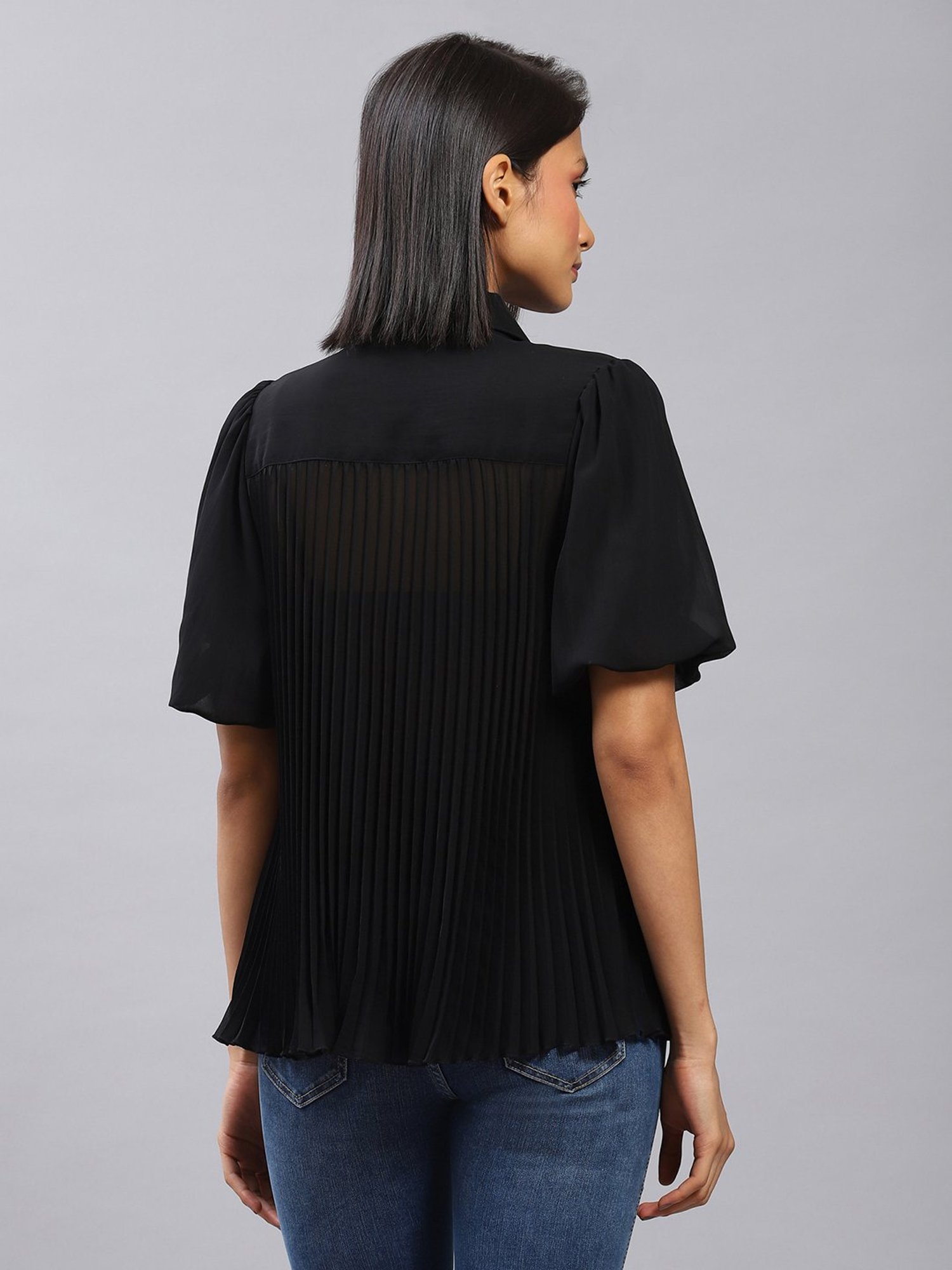 Label Ritu Kumar Black Top With Camisole