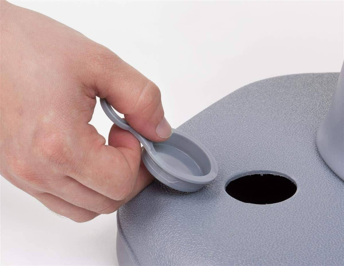 Displays2go Heavy-Duty Grey Plastic Outdoor Cone Sign Holds 13 x 15-Inch Signs, Double-Sided, Weighted Base, 14-1/2 x 47 x 14-1/2-Inch (WBSTND47GR)