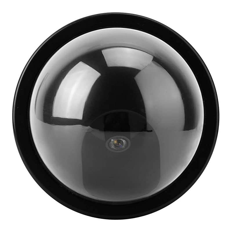 Dome Simulation Camera Fake CCTV Dummy with Flashing Led Light for Homes & Business Powered by 2"AA Batteries (Black)