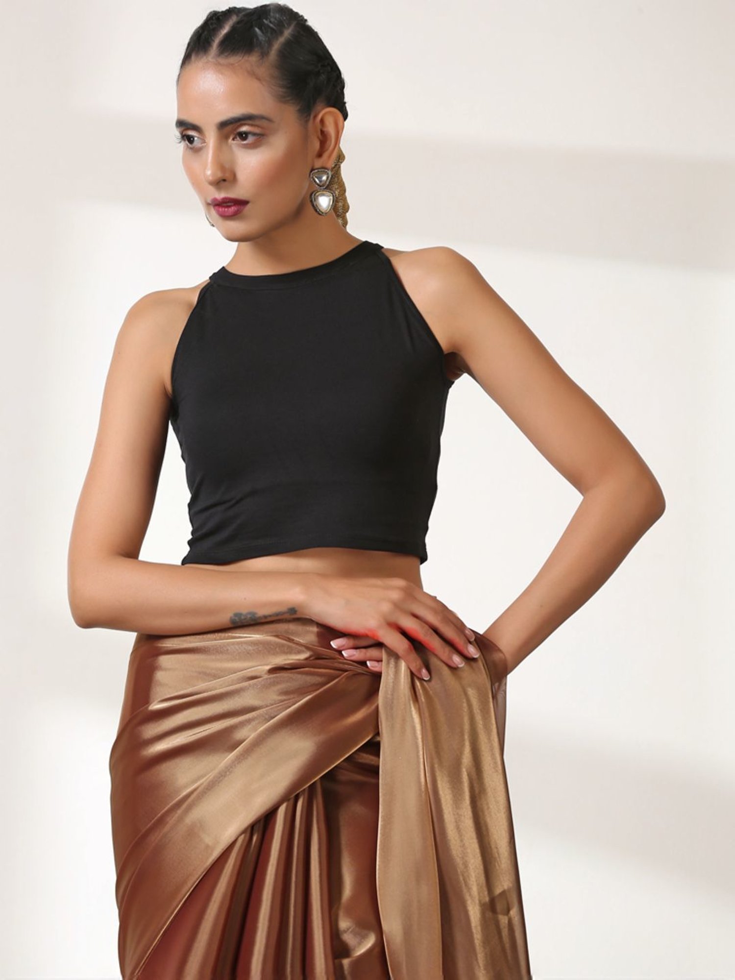 Swtantra Black Sleeveless Blouse