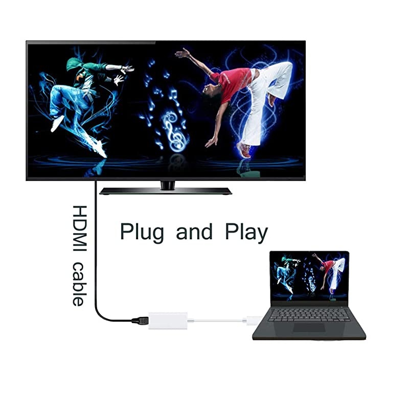 Mini DisplayPort to HDMI Adapter,  Thunderbolt to HDMI Converter for MacBook Air/Pro, Microsoft Surface Pro/Dock, Monitor, Projector and More (1-Pack, White)