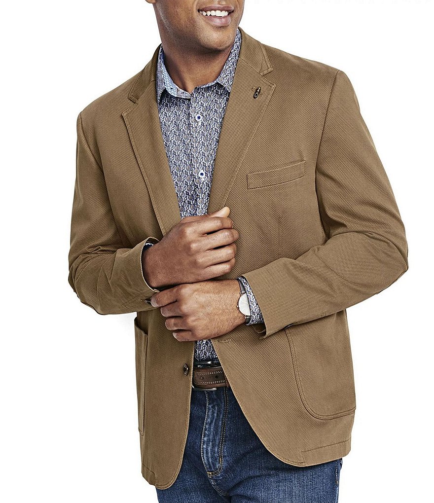 Johnston & Murphy Washed Cotton Printed Blazer