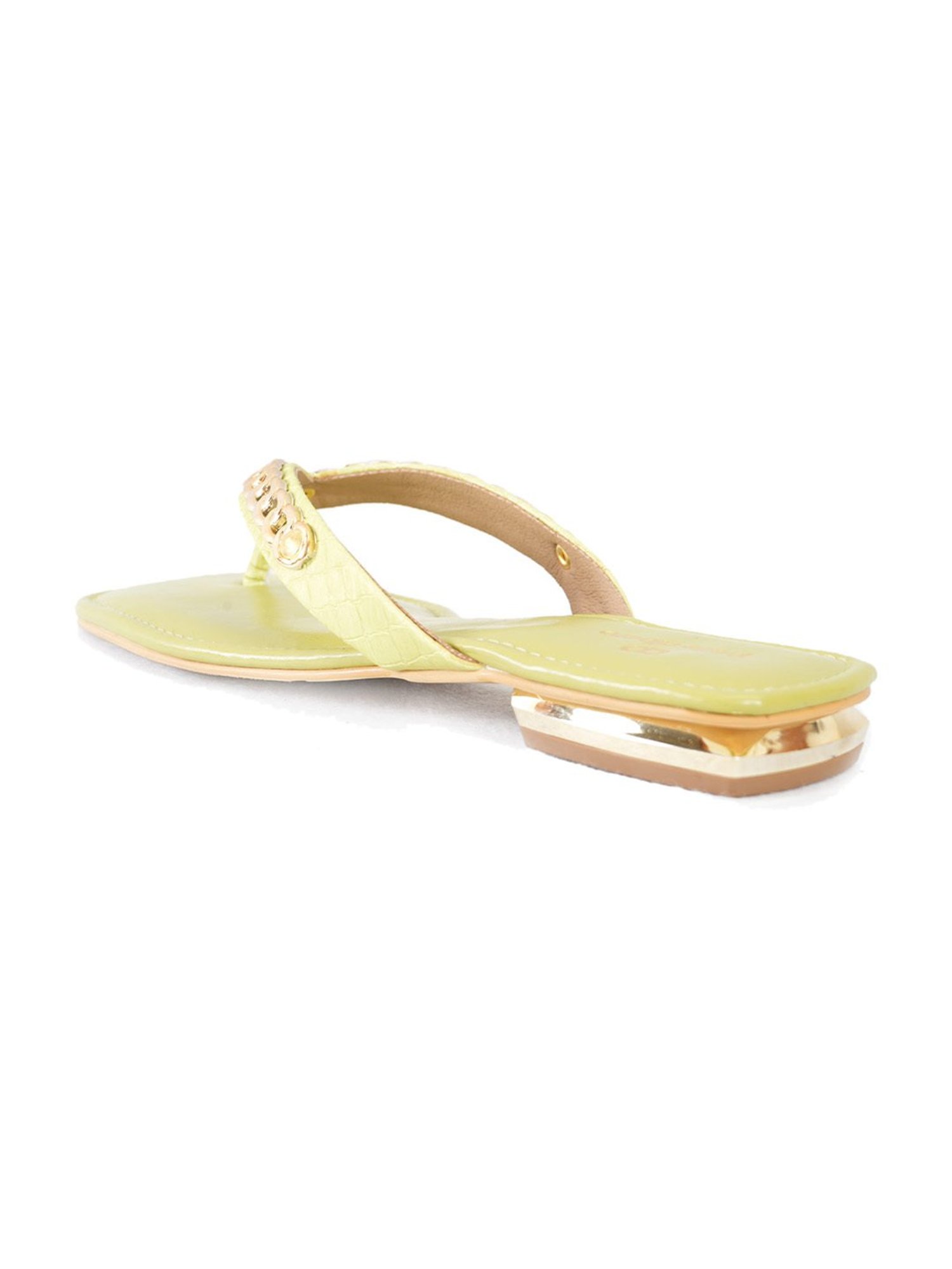 Pelle Albero Women's Green Thong Sandals