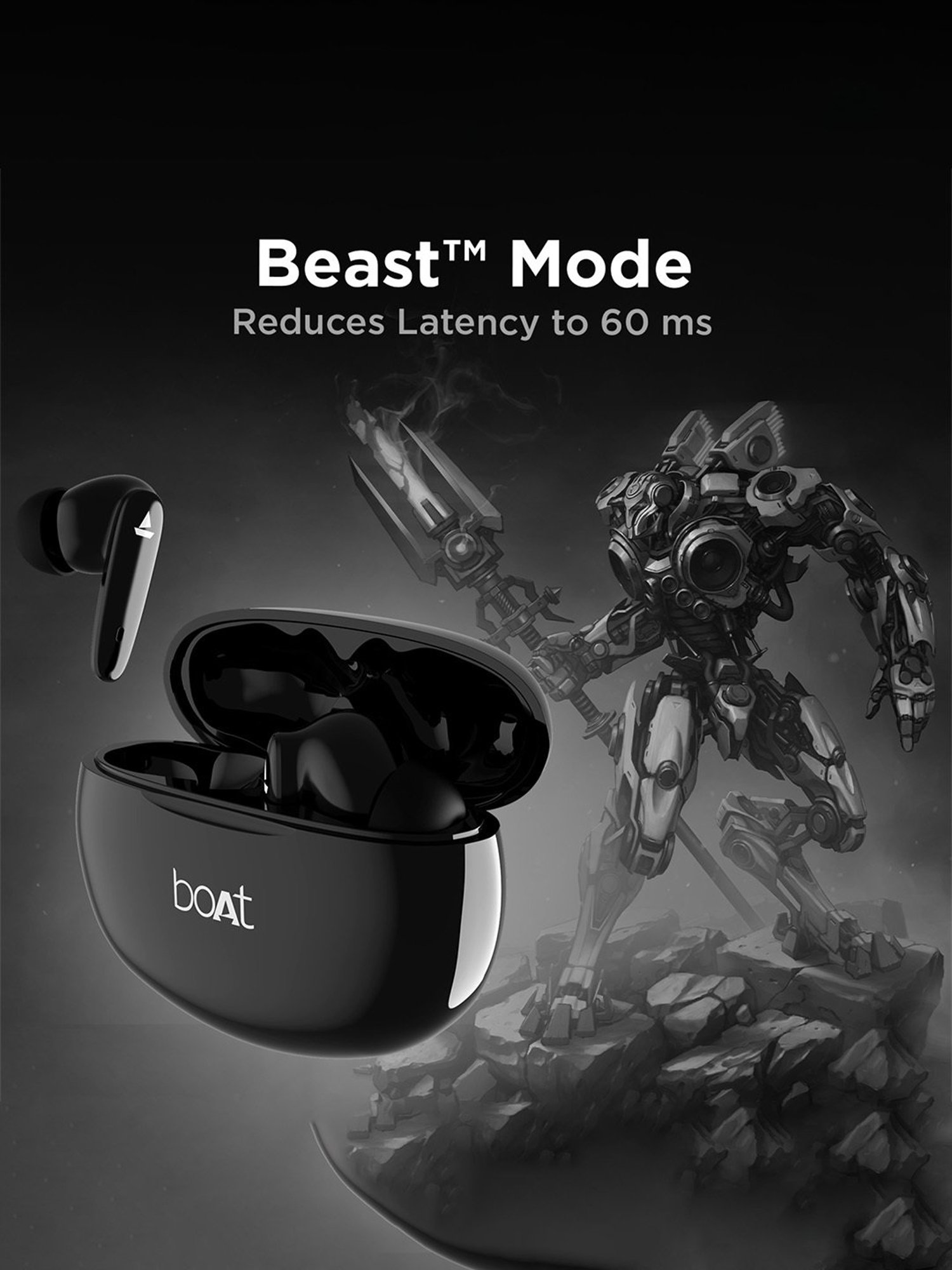 Boat Airdopes 183 TWS Earbuds with Environmental Noise Cancellation (Space Black)