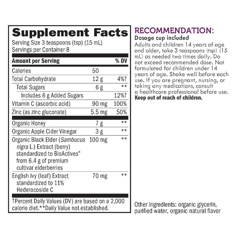 Nature's Way Sambucus HoneyBerry Cough Syrup with Elderberry - 4 fl oz