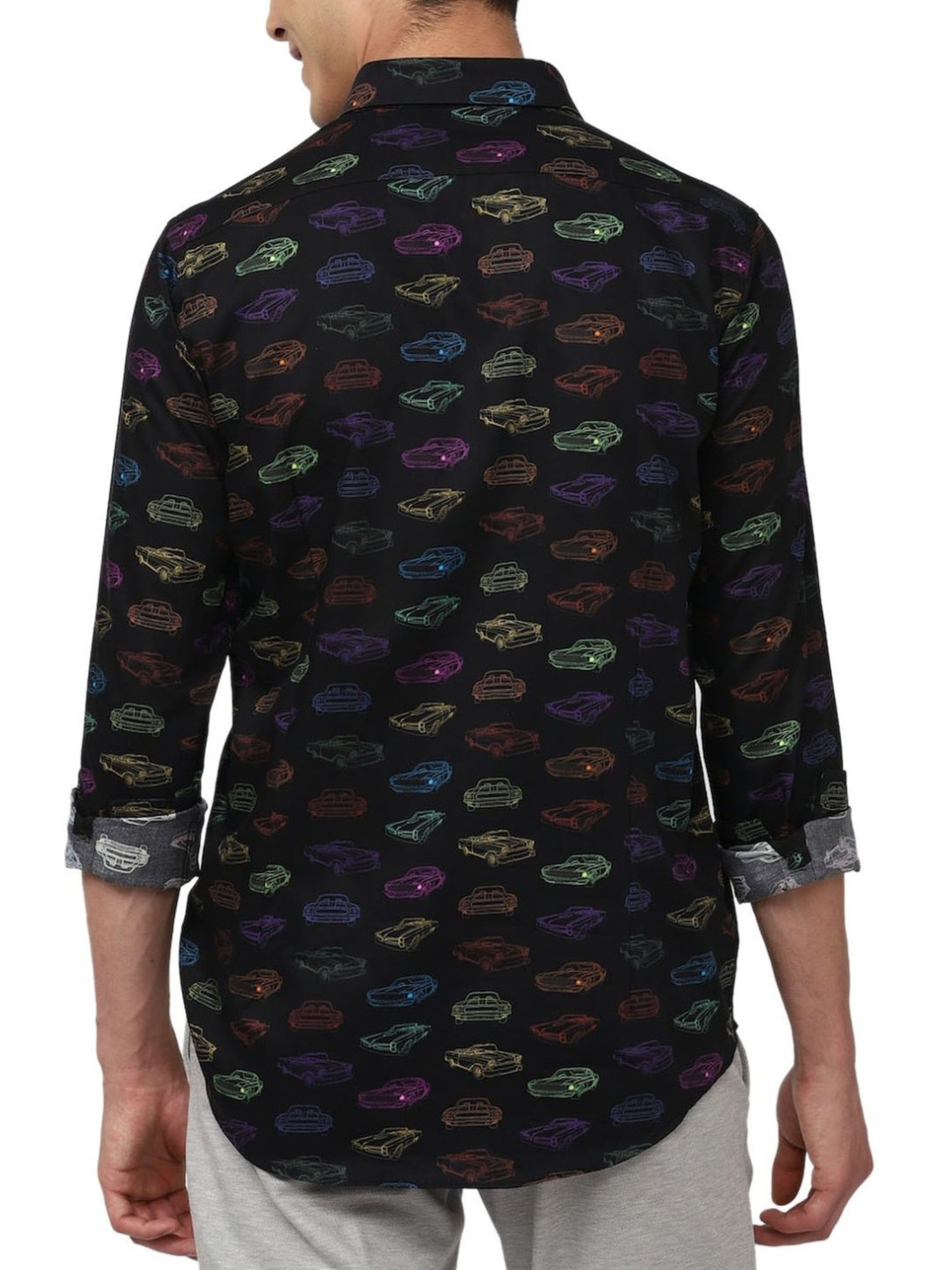 Simon Carter London Black Printed Slim Fit Shirt