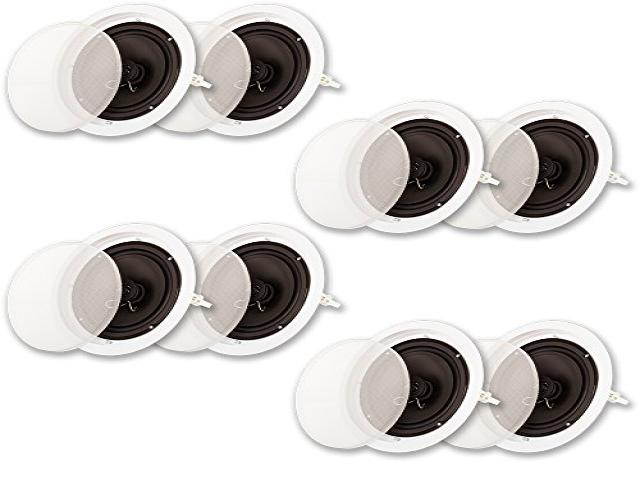 Acoustic Audio SP8c Flush Mount In Ceiling Speakers with 8" Woofers 4 Pair Pack
