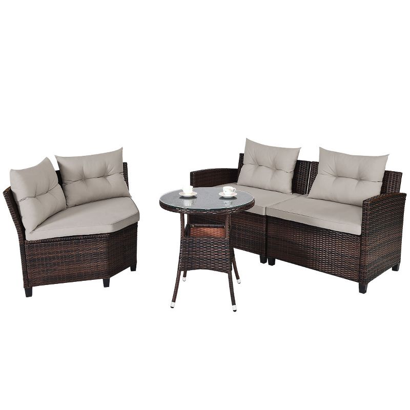 7pc Studio Shine Collection Patio Conversation Set with Sofa, 4 Armchairs & 2 Tables - W Unlimited