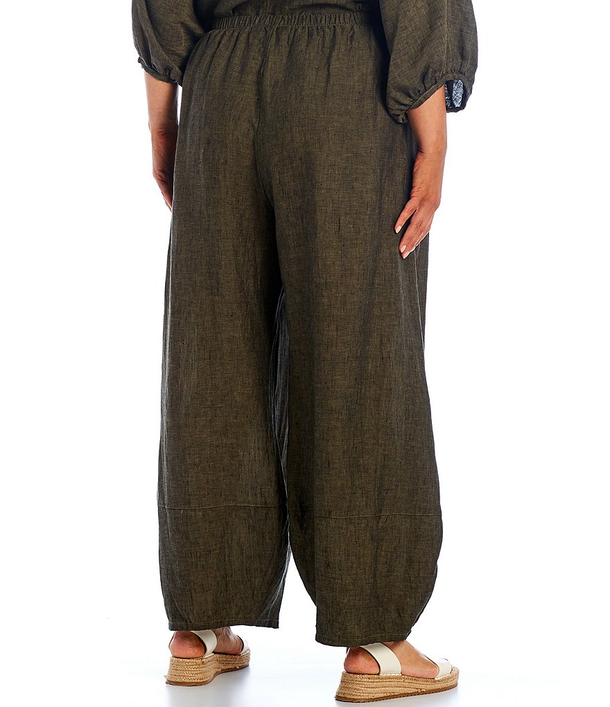 Bryn Walker Plus Size Oliver Cross-Dyed Linen Ankle Lantern Pants