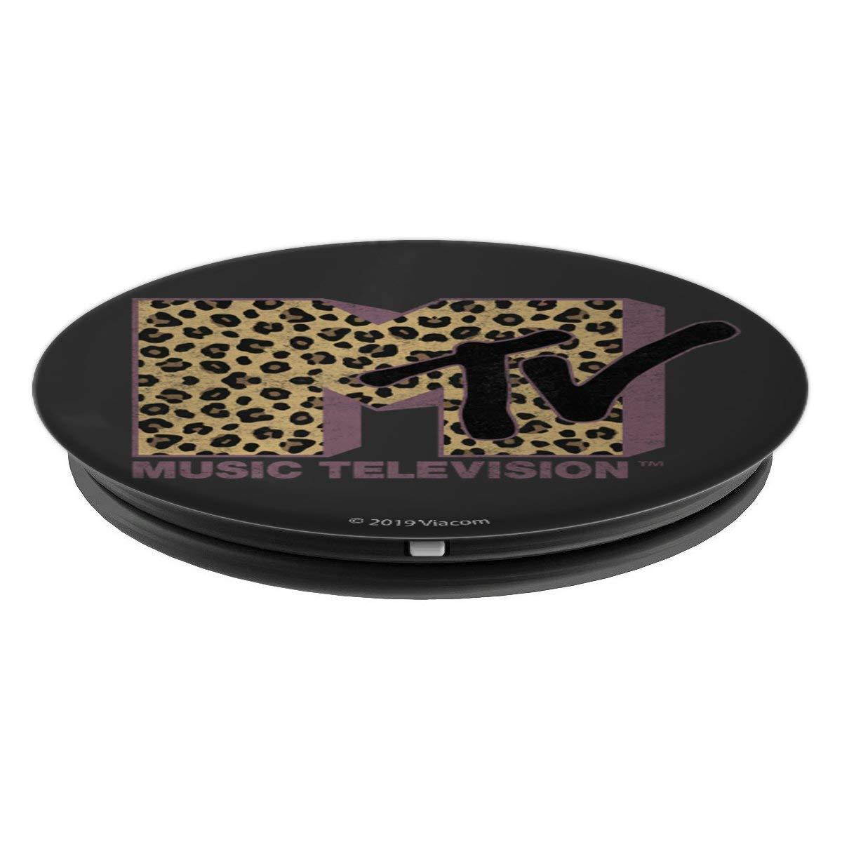 MTV Music Television Leopard Print Logo Fill PopSockets Grip and Stand for Phones and Tablets
