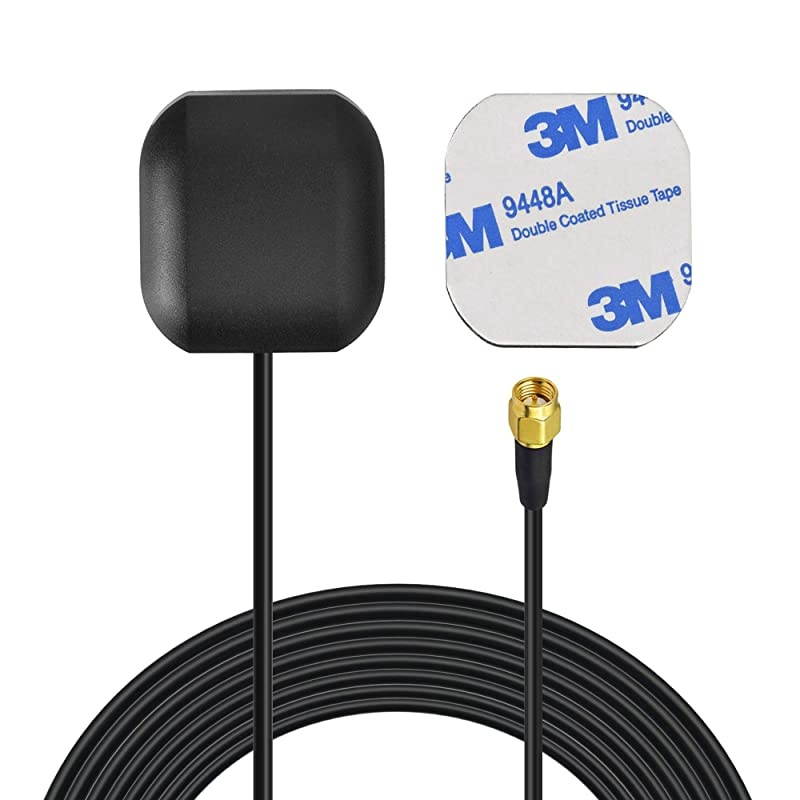 Vehicle Waterproof Active GPS Navigation Antenna with SMA Male Connector for Car Stereo Head Unit GPS Navigation System Module Truck Marine Boat GPS Tracker Locator Real Time Tracking