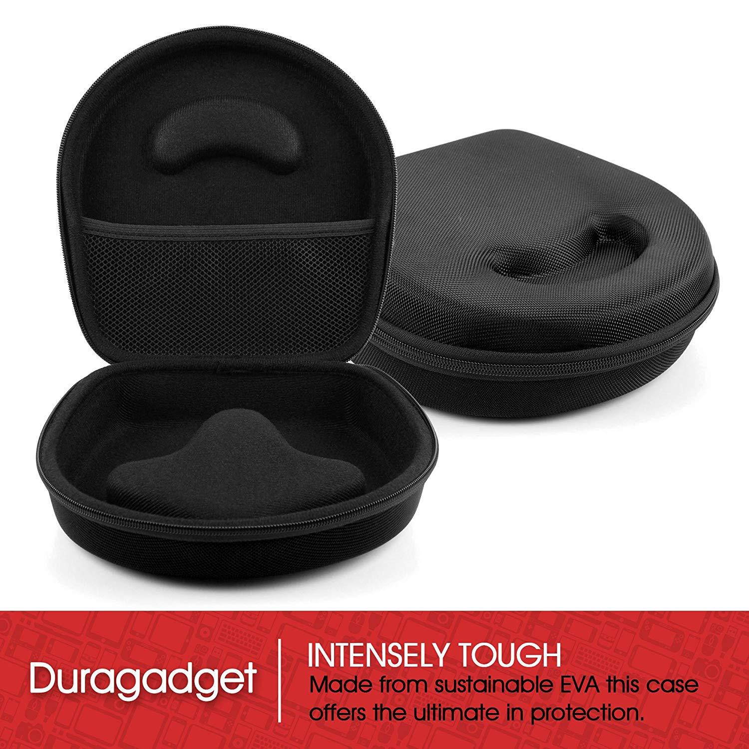 DURAGADGET Hard 'Shell' EVA Headphone Case (Black) - Compatible with The Samsung Level On Wireless Headphones - with Internal Netted Accessories Pocket