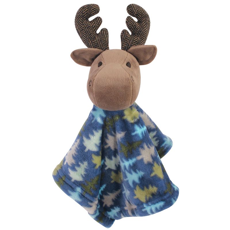 Hudson Baby Infant Boy Plush Blanket with Security Blanket, Boy Moose, One Size