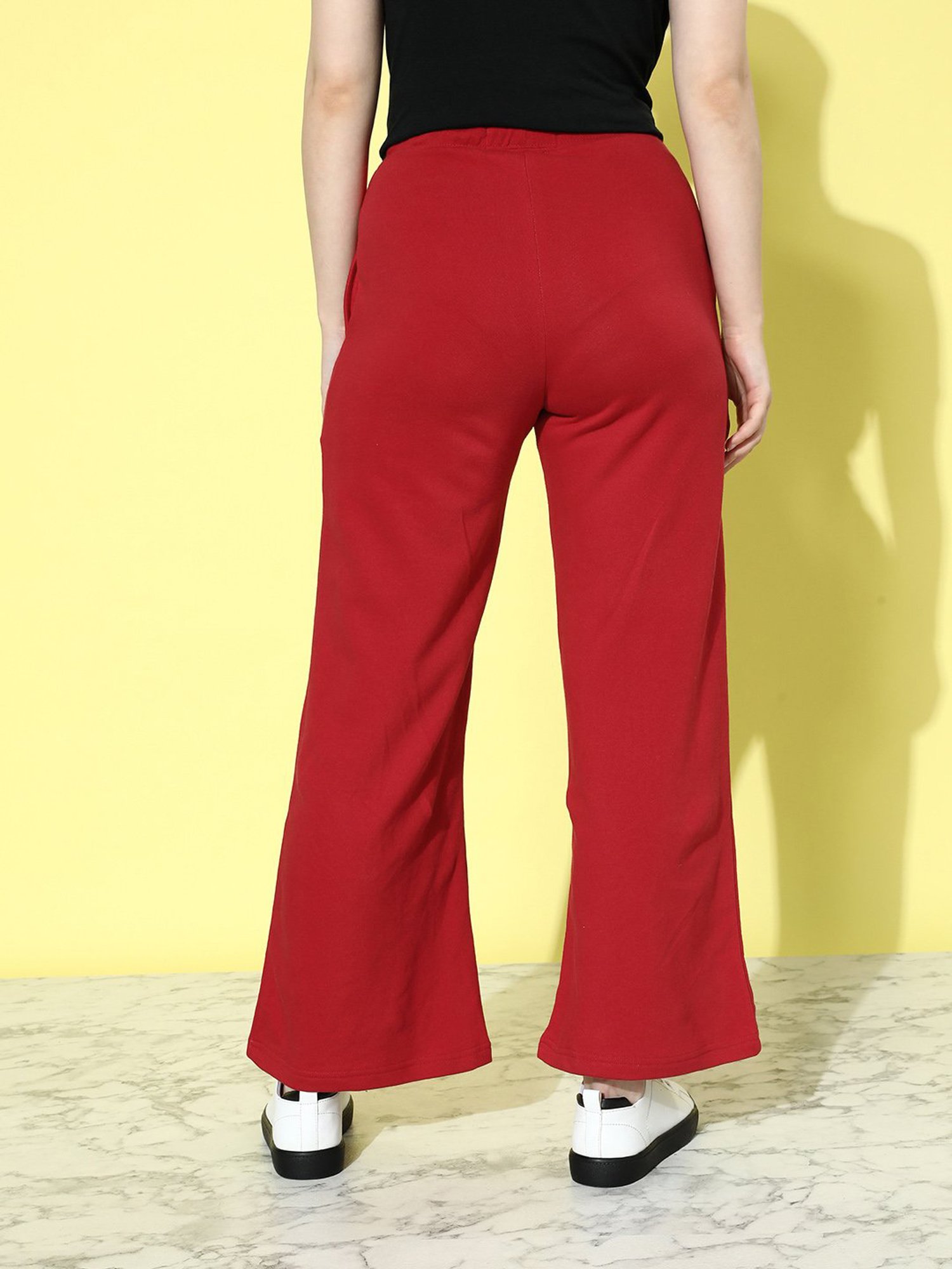 Dillinger Red Fleece Regular Fit High Rise Trackpants