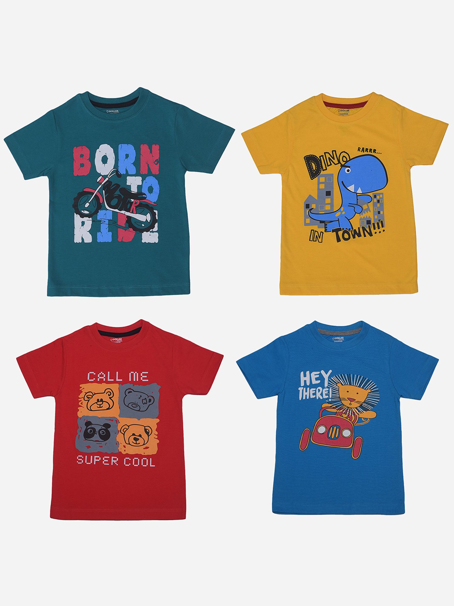 Dollar Boys Assorted Printed T-Shirt (Pack Of 4)