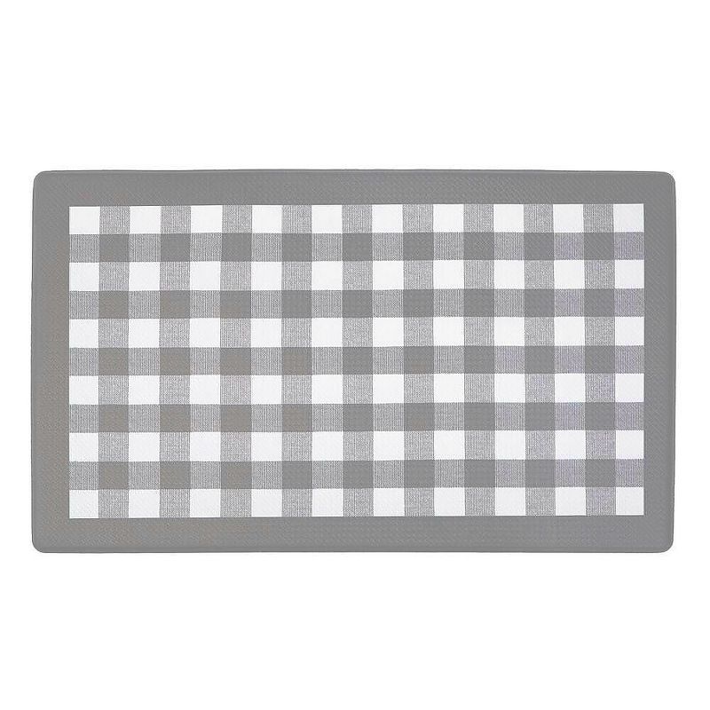 1'5"x2'5" Rectangle Plaid Floor Mats Gray - Kate Aurora