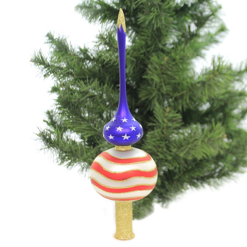 Christina's World 12.0" Americana Tree Topper Patriotic Stars Stripes  -  Tree Toppers