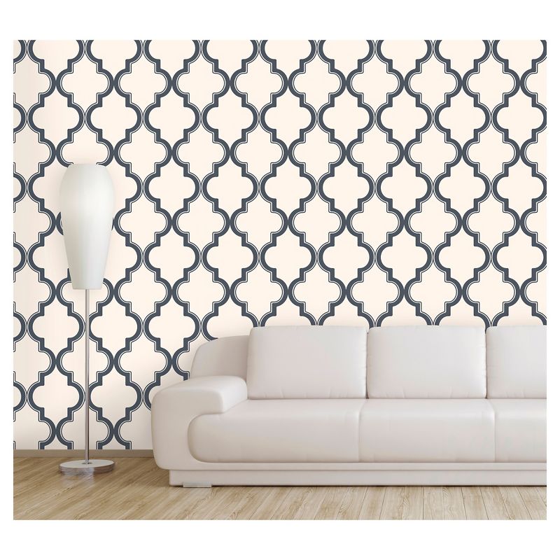 Devine Color Cable Stitch Peel & Stick Wallpaper Navy/Cream