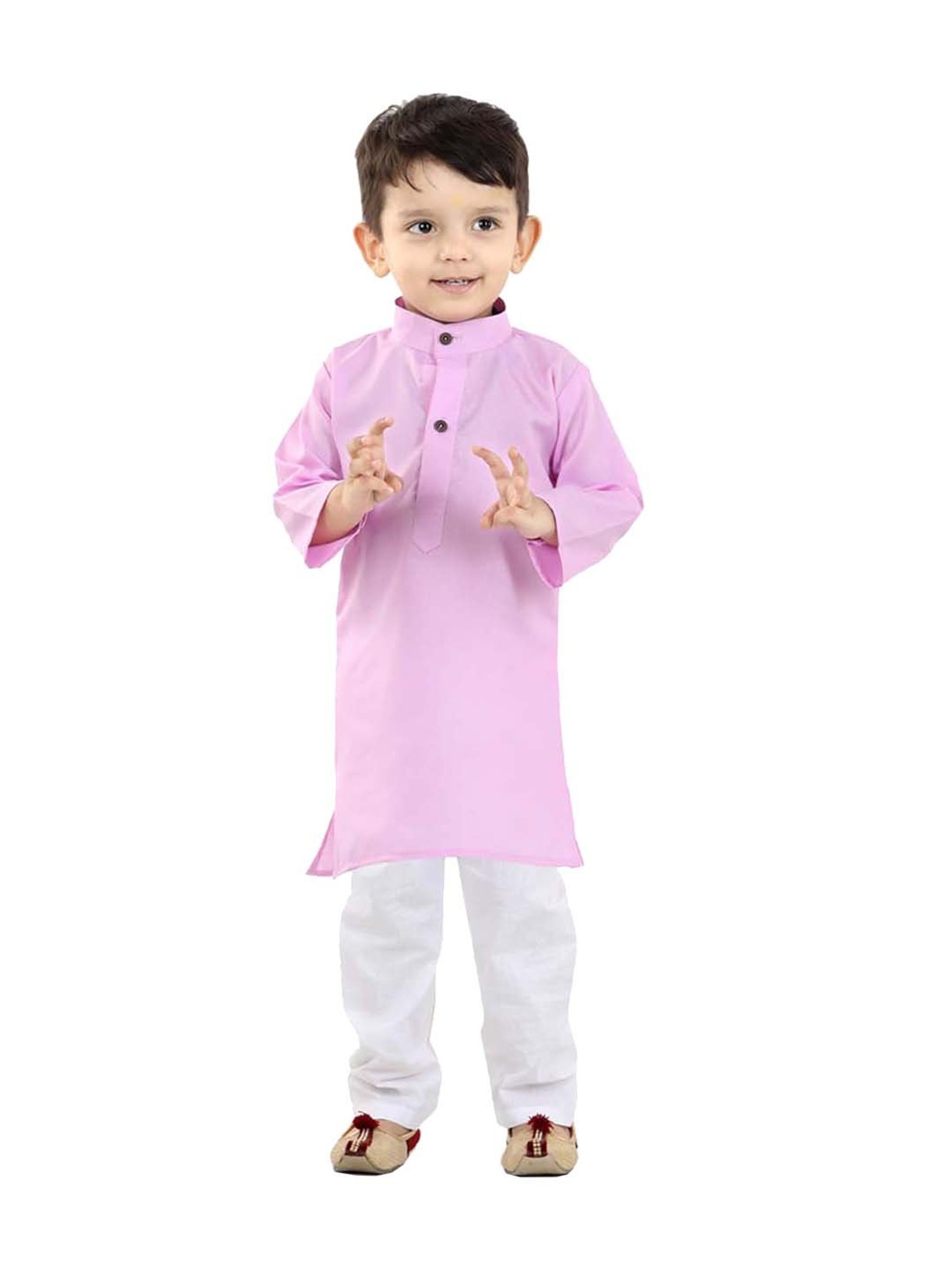 BownBee Kids Lilac Cotton Kurta & Payjama Set
