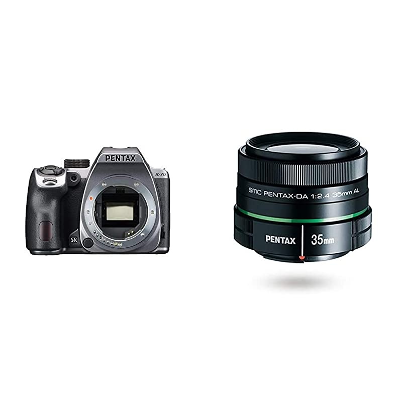 K-70 Weather-Sealed DSLR Camera, Body Only (Silver) w/ DA 35mm f/2.4 AL Lens for  Digital SLR Cameras