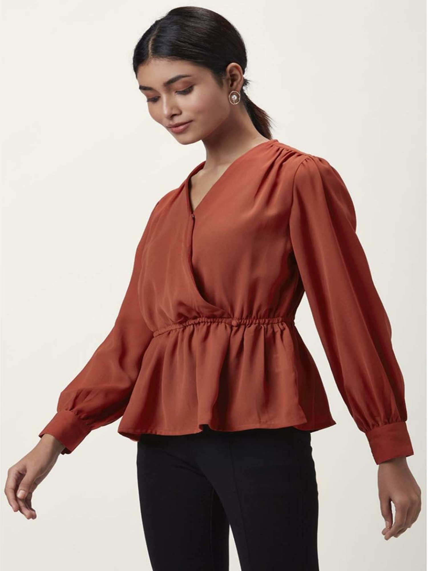 Annabelle by Pantaloons Rust Printed Top