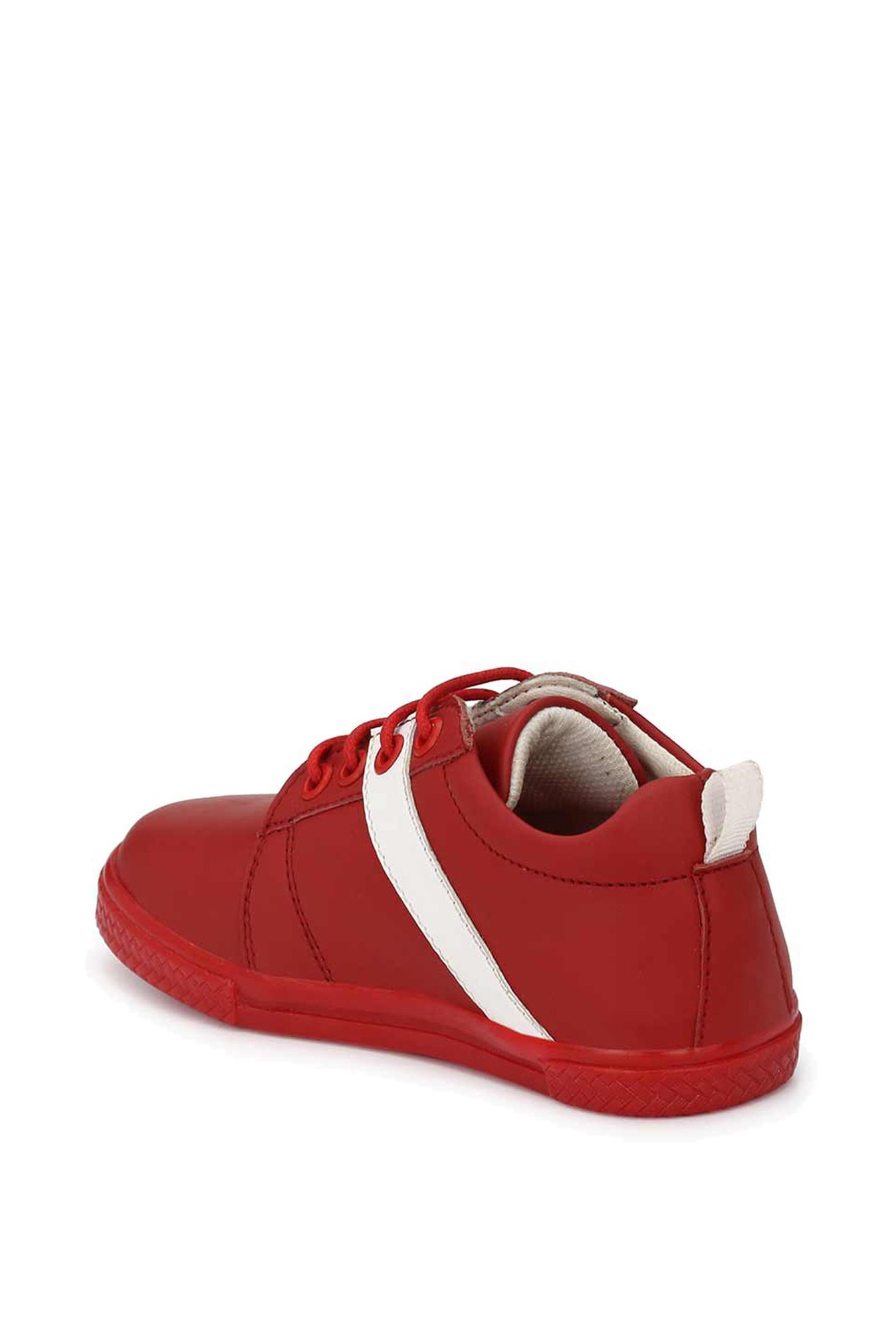 Tuskey Kids Red & White Leather Sneakers