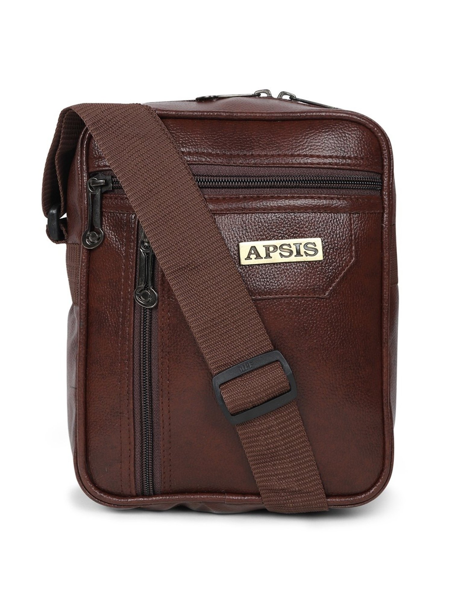 Apsis Brown Textured Large Cross Body Bag