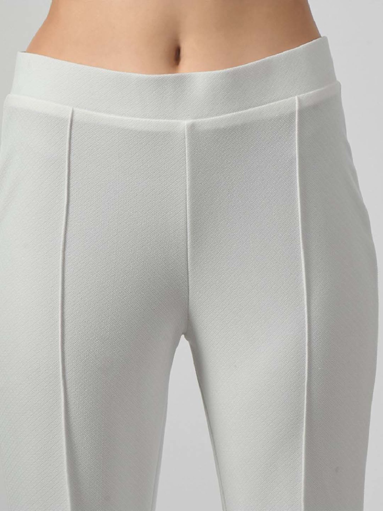 Office & You White Mid Rise Bootcut Pants