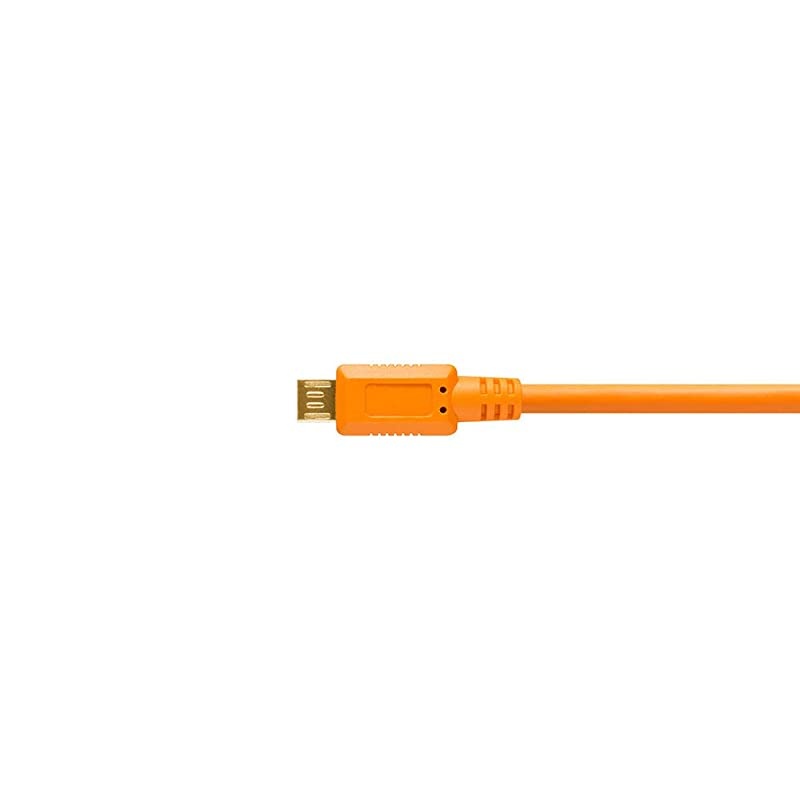 TetherPro USB 2.0 to Micro-B 5-Pin Cable, 15' (4.6m), High-Visibility Orange