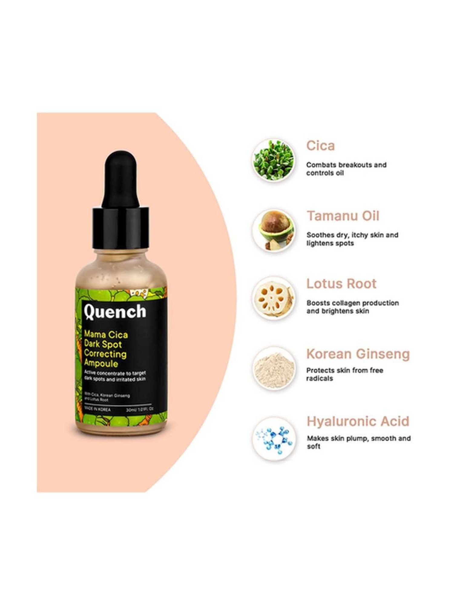 Quench Botanics Mama Cica Dark Spot Correcting Ampoule - 30 ml