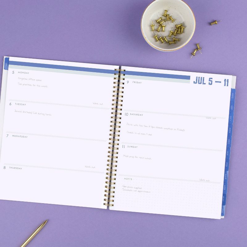 2021-22 Academic Planner 8.5" x 11" Weekly/Monthly Clear Pocket Cover Blue Mum - Katie Kime for Cambridge
