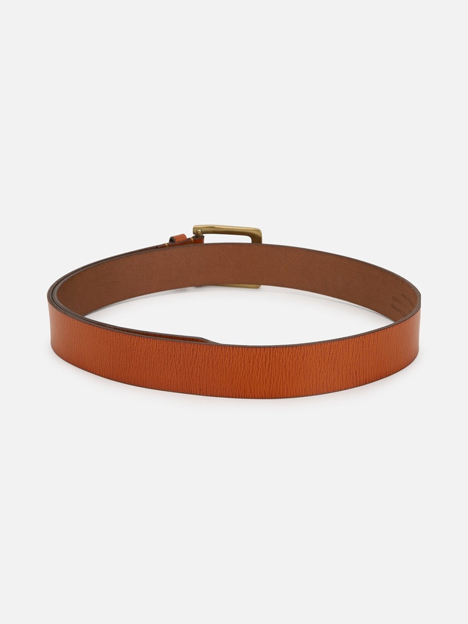 Allen Solly Brown Leather Textured Waist Belt