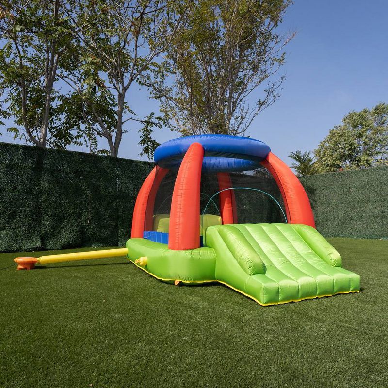 Costway Inflatable Water Slide Crab Dual Slide Bounce House Splash Pool W/ 950W Blower