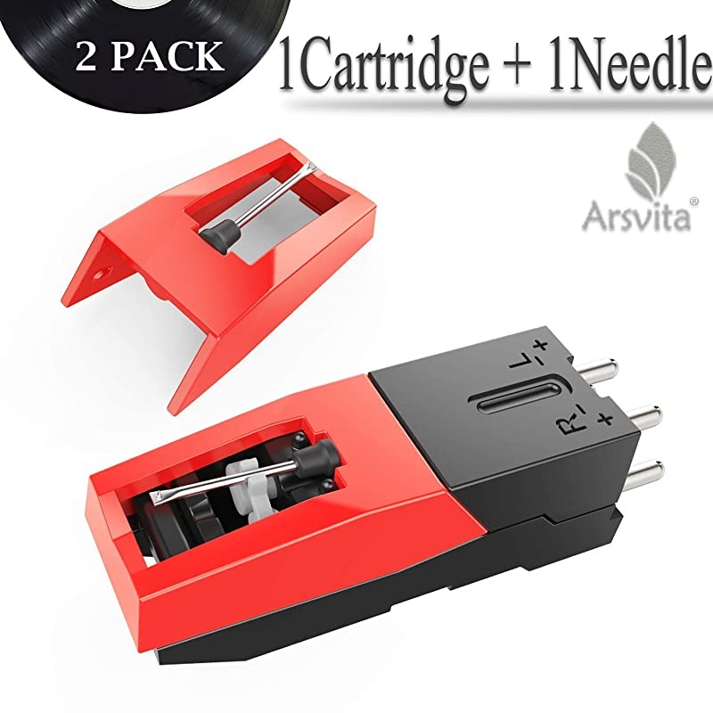 Record Player Cartridge,Diamond Stylus Needles Replacement for Turntable, LP,Phono/Phonograph(2 Pack)