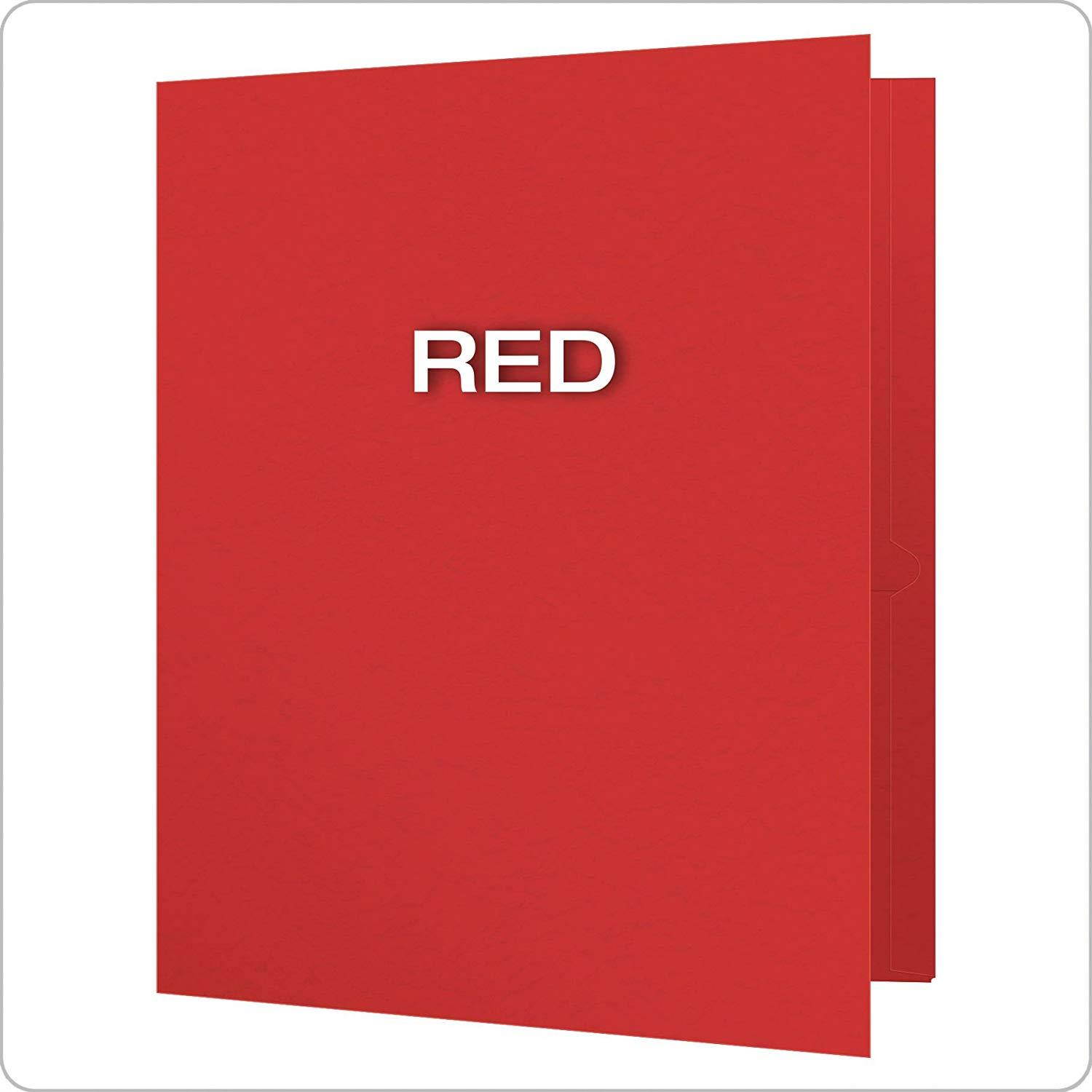 Oxford Two-Pocket Folders w/Fasteners, Red, Letter Size, 25 per box (57711)