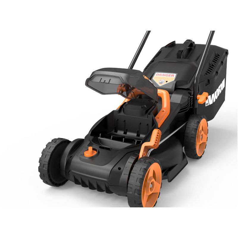 Worx WG779.9 14" Cordless Mower, 40V Li-ion Compatible, Bag and Mulch, Intellicut, Compact Storage (Tool Only)