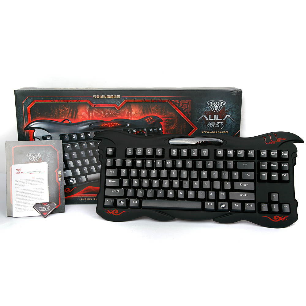 AULA  Ergonomic Design, All 81 Anti-ghosting Keys Cool Exterior USB Wired Cherry MX Black  Gaming Keyboard For PC  and Laptop -Black