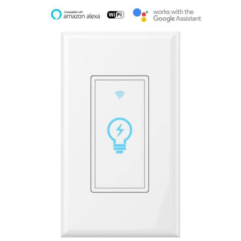 Smart Light Switch, Wi-Fi Wall Touch Remote Control with Smartphone Compatible with Alexa, Works with Google Assistant, Control Your Fixtures From Anywhere, No Hub Required, Timing Kuled (1pack)