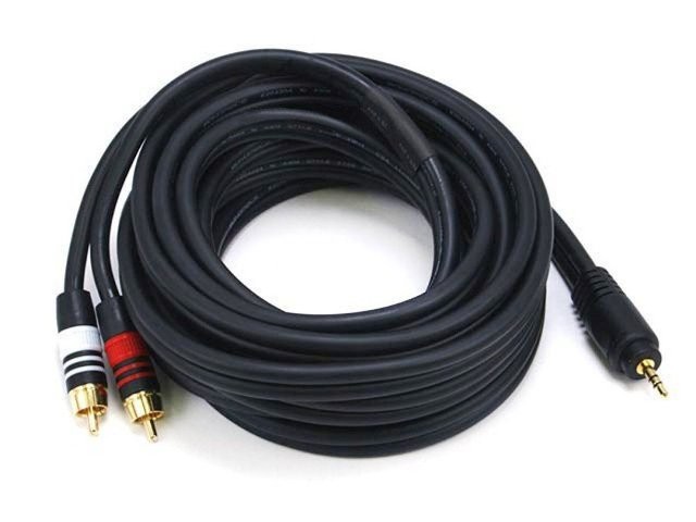 eDragon 5 Pack Premium Stereo Male to 2RCA Male 22AWG Cable Black 15 Ft