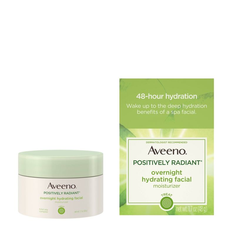 Aveeno Active Naturals Positively Radiant Overnight Hydrating Facial Moisturizer - 1.7oz