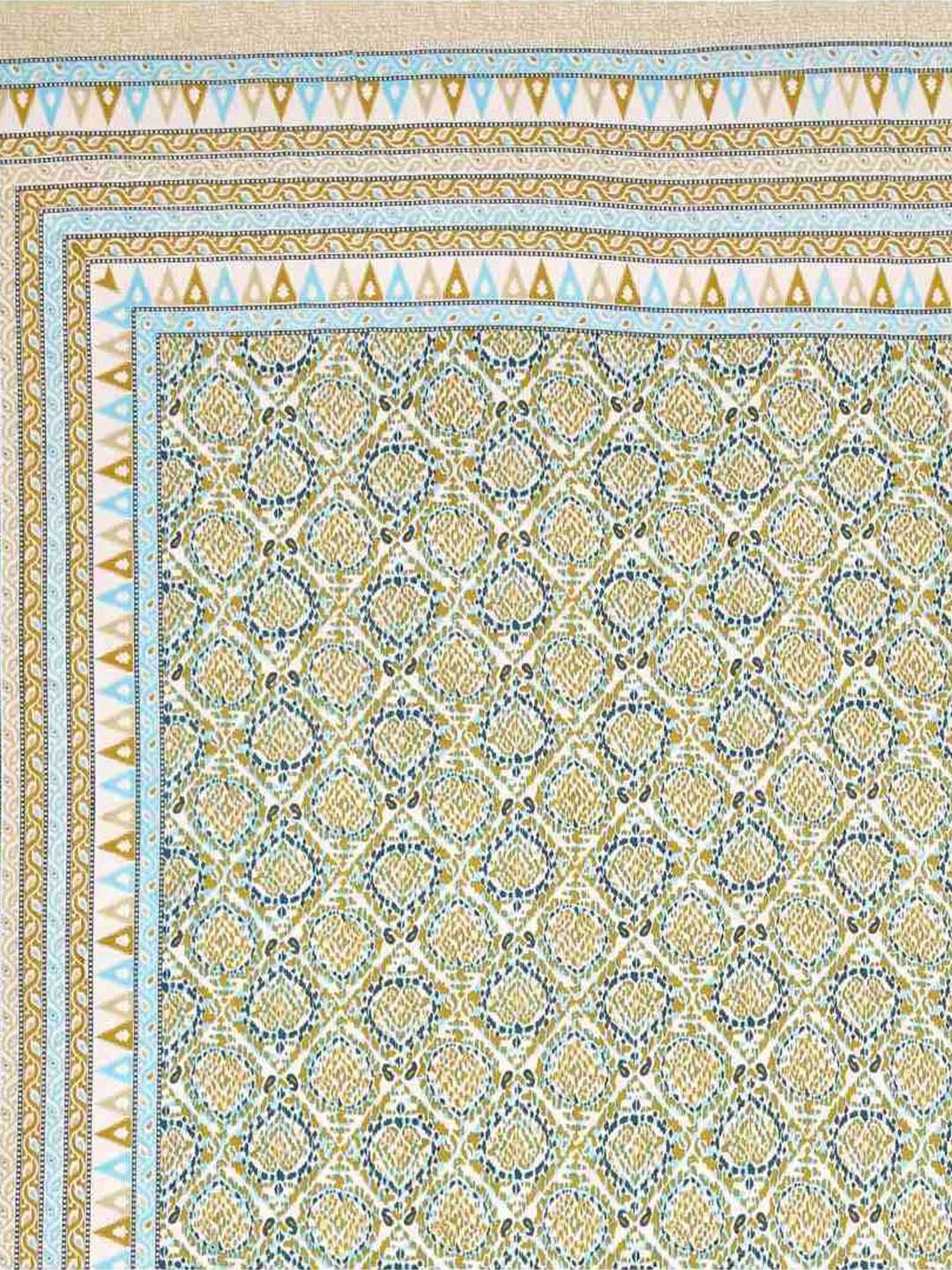 Bella Casa Ethnic Collection Green Cotton 180 TC Bedsheet with 2 Pillow Covers