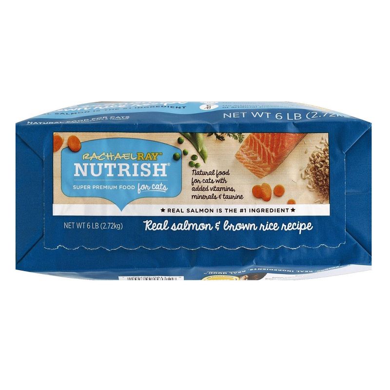 Rachael Ray Nutrish Real Salmon & Brown Rice Recipe Adult Premium Dry Cat Food - 6lbs