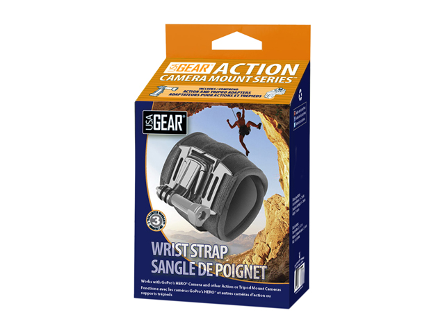 USA Gear Action Camera Wrist Strap with 2-Point Neoprene Strap Connection and Tripod Screw Adapter - Works with GoPro , Sony , ION , Midland , Drift and More