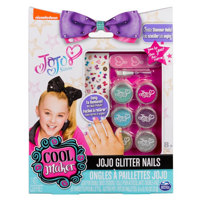 JoJo Siwa Glitter Nails - Glitter Manicure Kit with Custom Decals